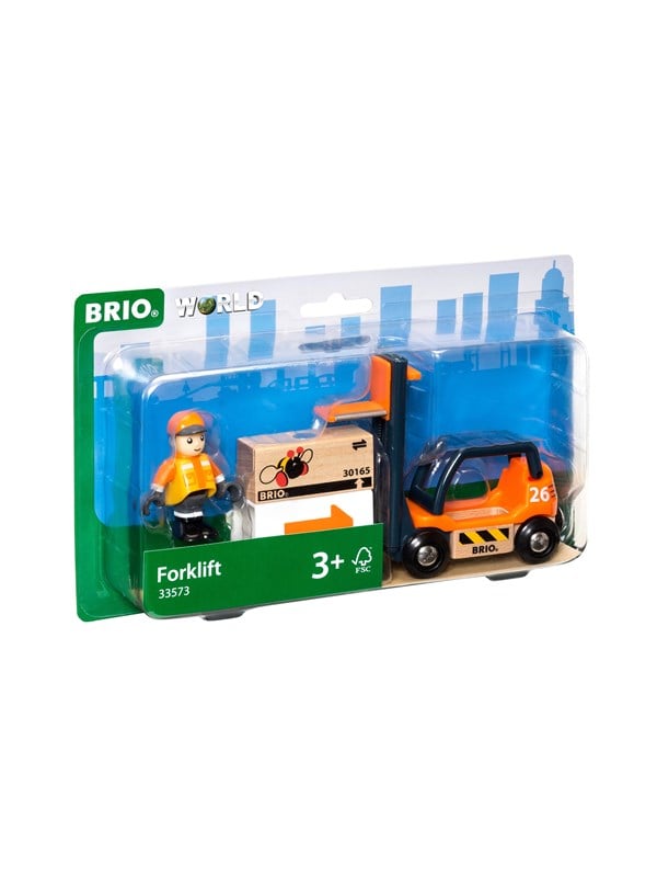 BRIO World Gaffeltruck m. Tilbehør - 9 cm - Orange/Sort 33573