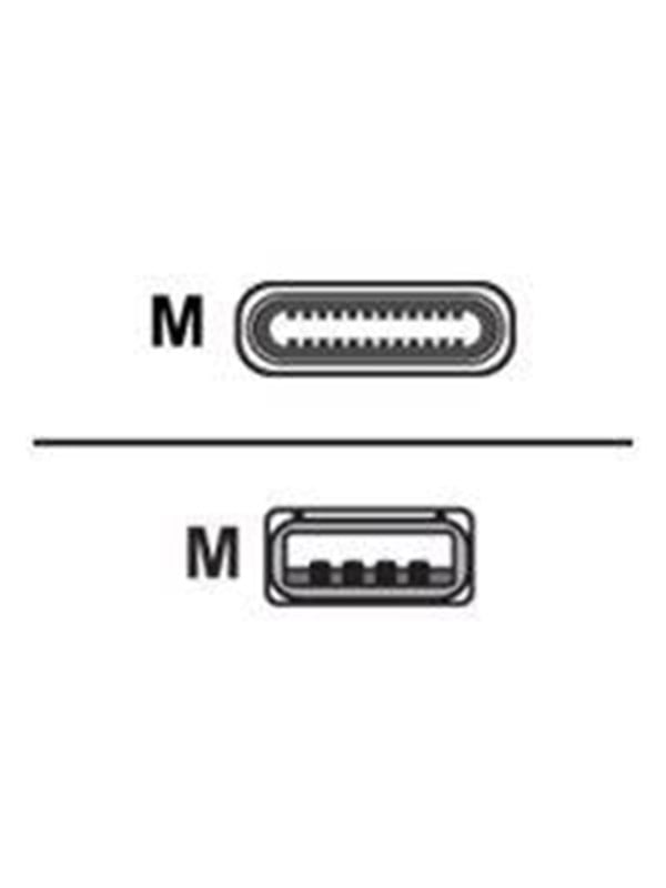 ASSMANN - USB-kabel - USB-C (han) til USB (han) - USB 2.0 - 3 A - 3 m - formet - sort