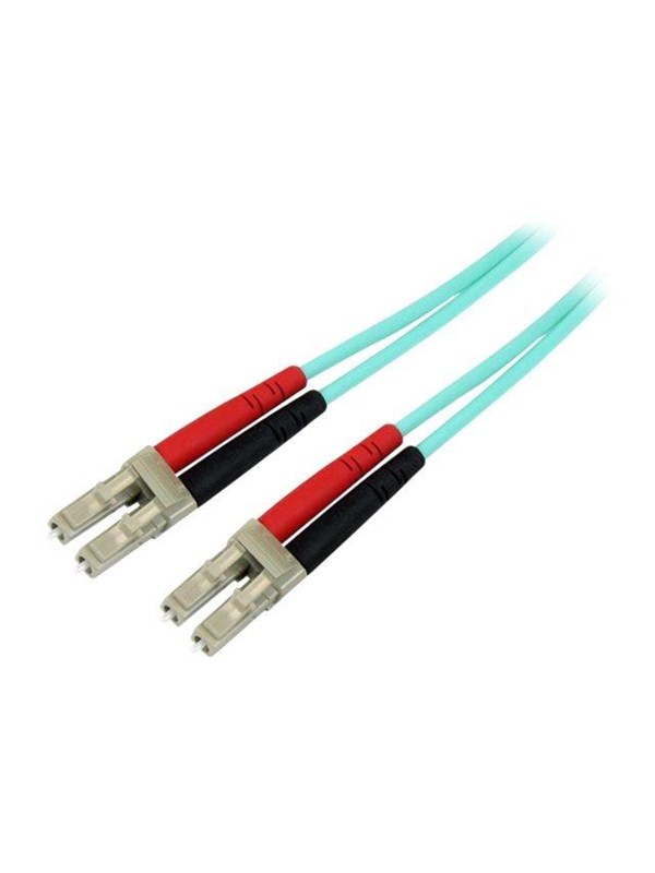 StarTech.com 15m OM3 LC to LC Multimode Duplex Fiber Optic Patch Cable - patch cable - 15 m - aqua - Blå - 15m