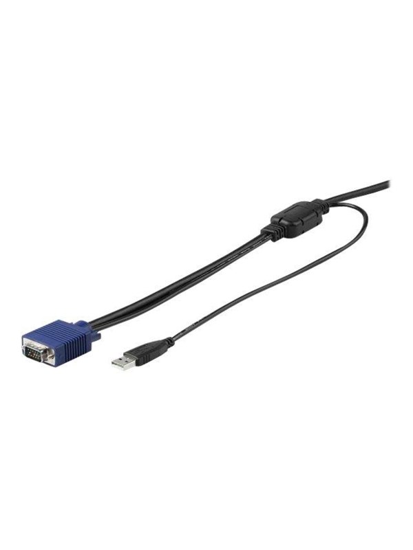 StarTech 15 ft. (4.6 m) USB KVM Cable for StarTech.com Rackmount Consoles - VGA and USB KVM Console Cable (RKCONSUV15) - Video / USB kabel - mini-VGA (han) til USB, HD-15 (VGA) (han) - 4.6 m - for P/N: RKCONS1701, RKCONS1708K, RKCONS1716K, RKCONS17HD, RKCONS1908K, RKCONS1916K