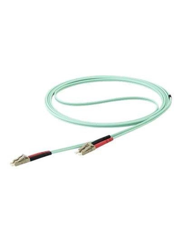 StarTech.com 15m OM4 LC to LC Multimode Duplex Fiber Optic Patch Cable - patch cable - 15 m - aqua - Blå - 15m
