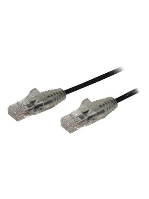 StarTech.com 0.5 m CAT6 Cable - Slim CAT6 Patch Cord - Black - Snagless RJ45 Connectors - Cable - 28 AWG (N6PAT50CMBKS) CAT 6 50cm Patchkabel Sort