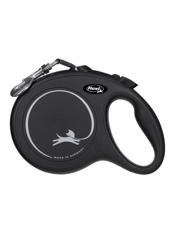 Flexi New Classic hundeudtræksline 8 m, Sort, Maks 50kg.