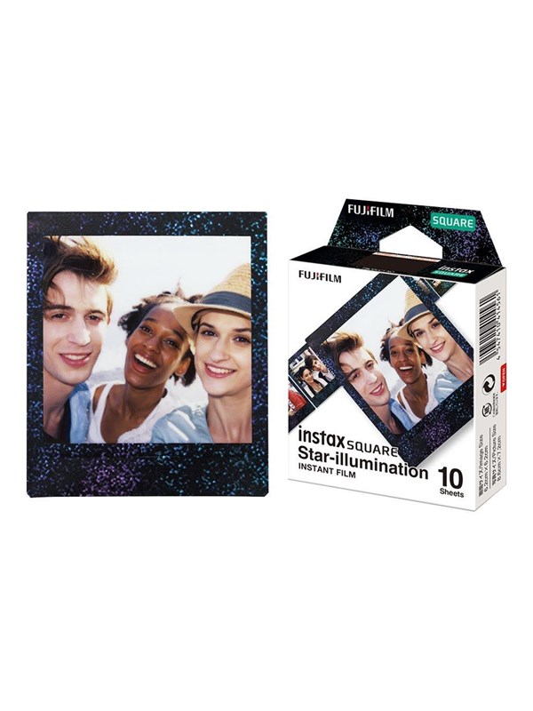 Fujifilm INSTAX Square film - 10 stykker - Sort med stjerner
