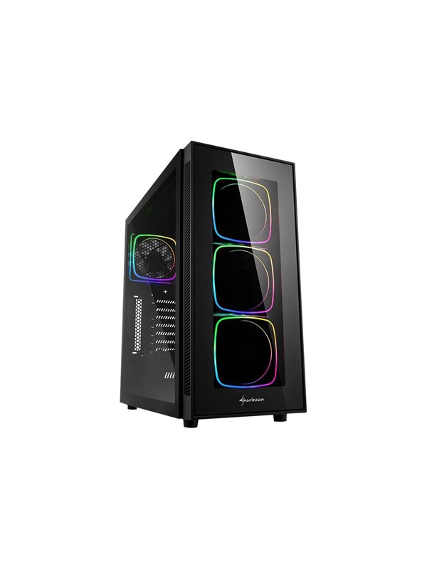 Sharkoon TG6 RGB - mid tower - ATX - Kabinet - Tower - Sort