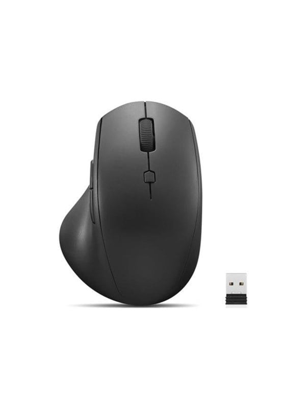 Lenovo 600 Wireless Media - mouse - 2.4 GHz - black - Mus - Optisk - 7 knapper - Sort
