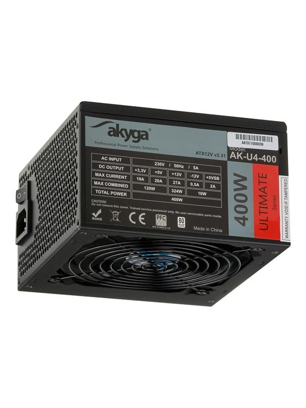 Akyga Ultimate Series Strømforsyning - 400 Watt - 120 mm - ATX 2.31 - 80 Plus Bronze certified
