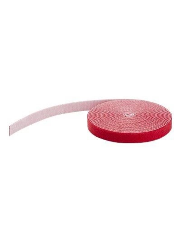 Startech 25ft Hook and Loop Roll, Cut-to-Size Reusable Cable Ties, Bulk Industrial Wire Fastener Tape / Adjustable Fabric Wraps Red / Resuable Self Gripping Cable Management Straps - Adjustable Loop Ties (HKLP25RD) - Krog og løkke-fastgørelse - 7.62 m - rød - for P/N: CABSHF2POST2, HKLP25, HKLP25BL, HKLP25GN, HKLP25YW