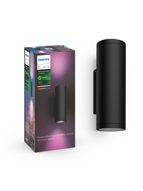 Philips Hue Appear udendørs væglampe (sort) - White and color ambiance billede
