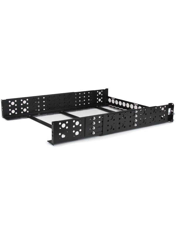 StarTech.com 2U Universal Rack Mount Rails - for 19in Server Rack Enclosure or Cabinet - Adjustable A/V Rack Rails (UNIRAILS2U) Rack-spor Sort