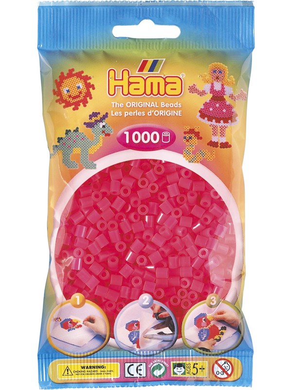 Hama Midi Perler - Neon Fuschia - 1.000 Stk - 207-32