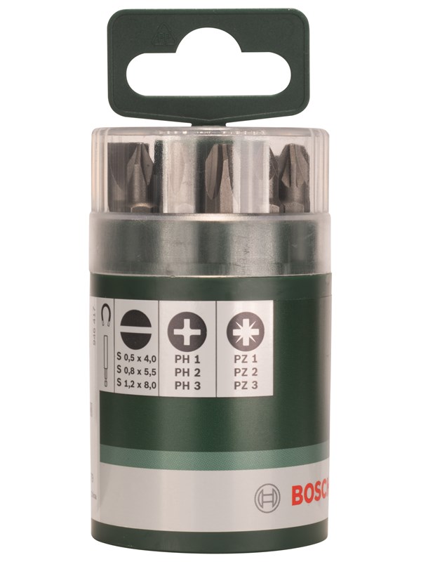 Bosch 10 dele skruebitsæt standard, blandet (S, PH, PZ)