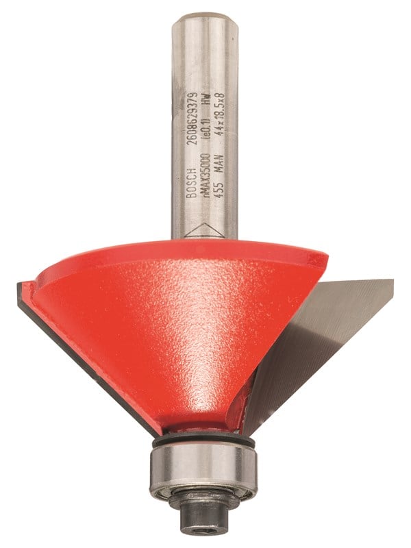 Bosch 2.608.629.379 fasefræser 44 mm, 45°, 8 mm skaft, 61 mm