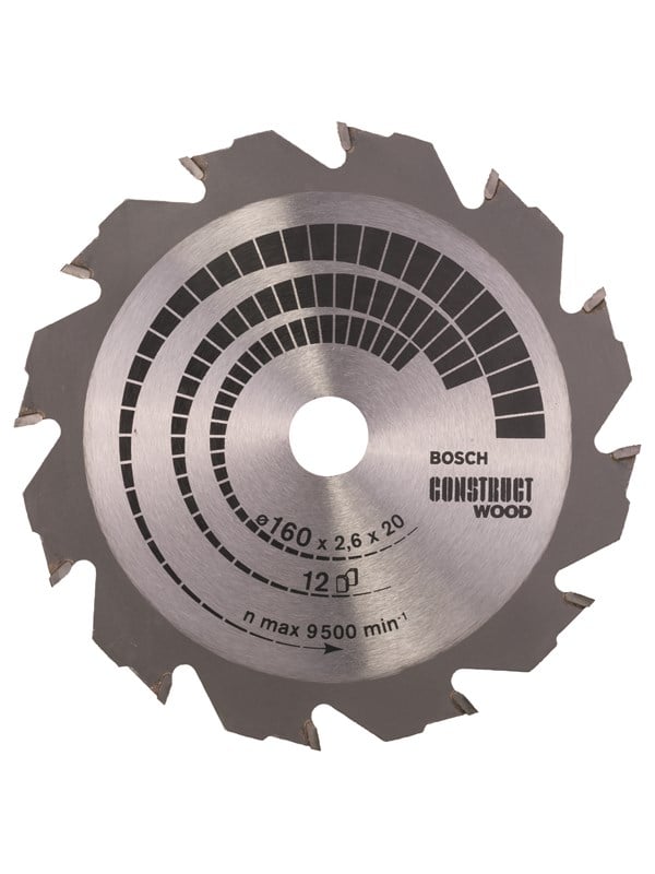Bosch Rundsavsklinge.construct 160x2,6x20/16 Mm 12t - 2608640630