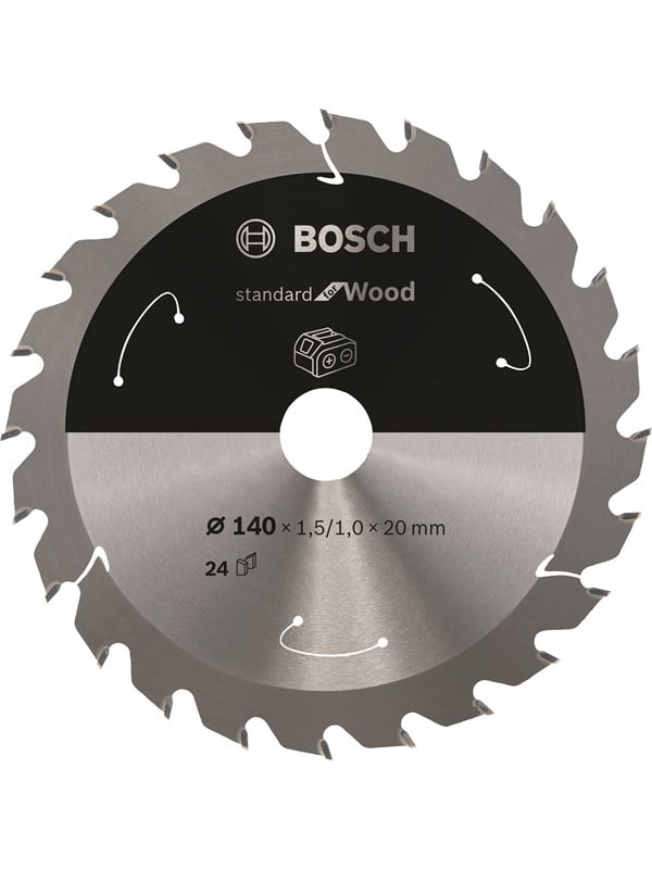 Bosch Standard for Wood-rundsavklinge til batteridrevne save 140x1,5/1x20 T24