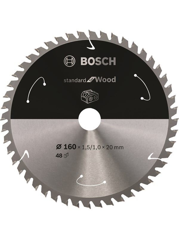Bosch Standard for Wood-rundsavklinge til batteridrevne save 160x1,5/1x20 T48