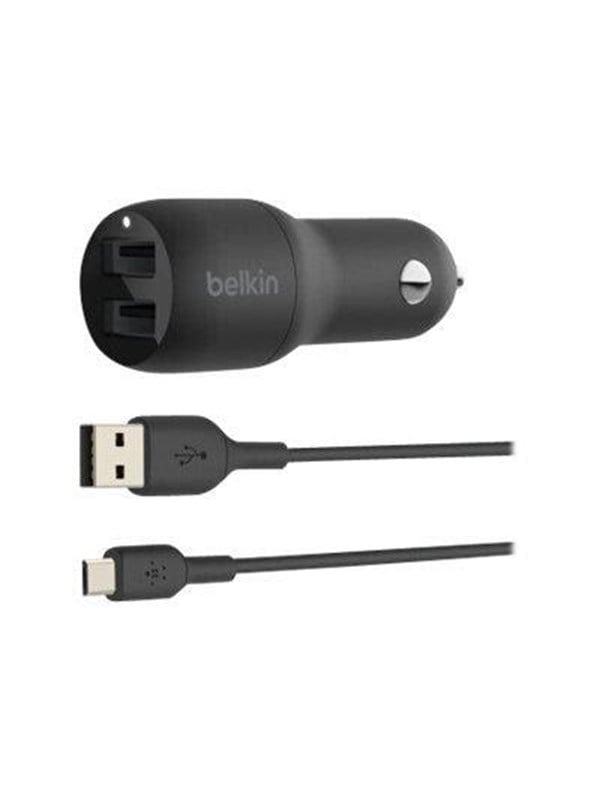 Belkin BoostCharge Dual Charger - Bilstrømsadapter - 24 Watt - 4.8 A - 2 output-stikforbindelser (USB) - sort