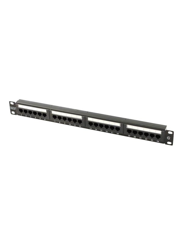 DIGITUS Professional DN-91524U-1 - Patch-panel - CAT 5e - UTP - RJ-45 X 24 - sort, RAL 9005 - 1U - 19