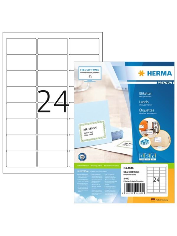 Herma etiket Premium 63,5x33,9 (2400)