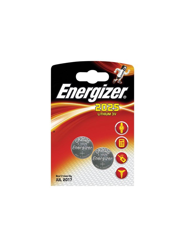 Energizer batteri 3V CR2025 lithium - pakke a 2stk