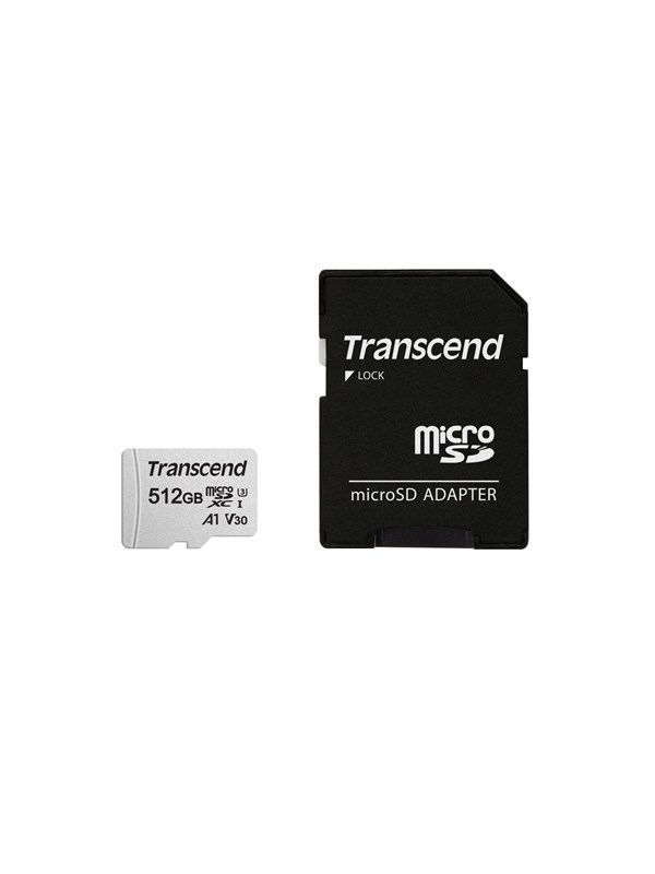 MicroSD hukommelseskort Transcend SDXC 300S 512 GB inkl. adapter