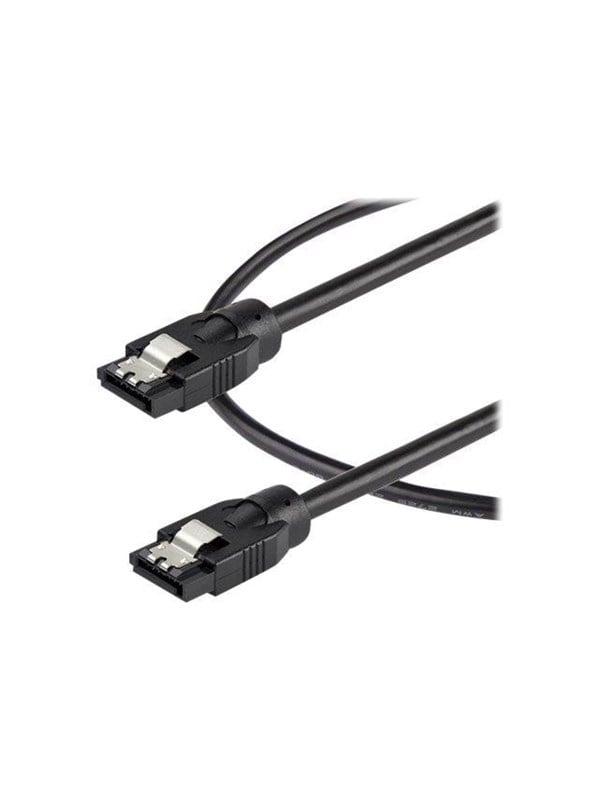 StarTech 0.6 m Round SATA Cable - Latching Connectors - 6Gbs SATA Cable - SATA-kabel - Serial ATA 150/300/600 - SATA (R) haspet til SATA (R) haspet - 60 cm - rund - sort
