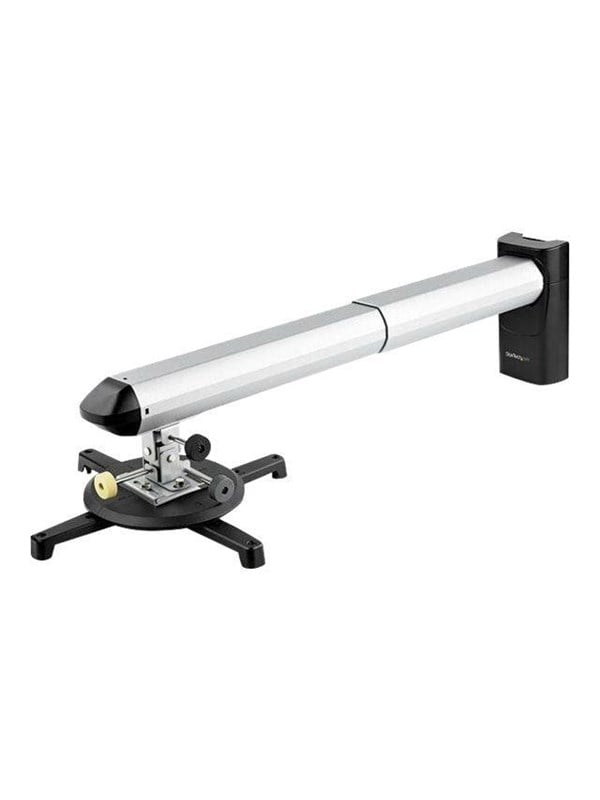 Startech Universal Projector Wall Mount, Projector Mount supports Short & Ultra Short Throw Projectors up to 33lb (15kg), Tilt/Swivel/Rotate, Adjustable height 16.5 to 27.7 from Wall - In-wall Cable Routing (PROJWALLMNT) - Bøjle - justerbar arm - for projektor - plastik, aluminium, stål - sølv - vægmonterbar