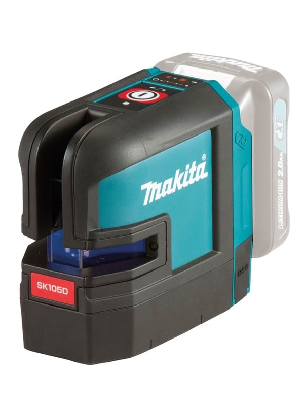 Makita SK105DZ krydslaser 25 m 3 mm/m 4° selvnivellerende, rød