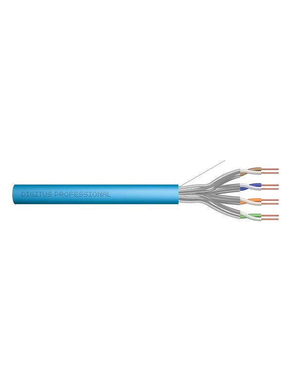 Netværkskabel Cat 6A installationskabel 100 m - DIGITUS U/FTP, blå