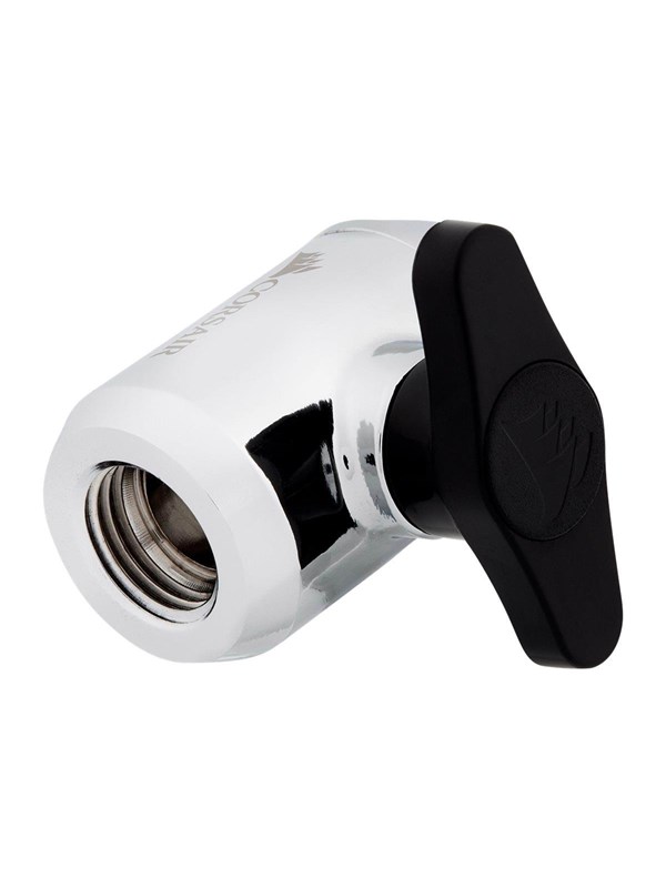 CORSAIR Hydro X Series XF Ball Valve Manuel boldventil til flydende kølesystem 1-pack Sølv