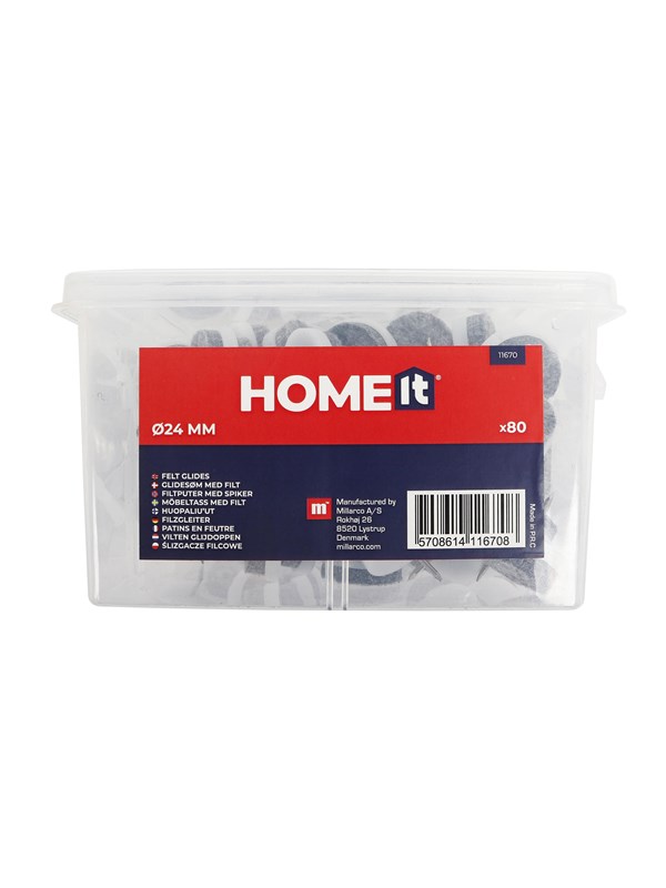 Home-it Glidesøm med filt Ø24 mm. 80 stk. i boks