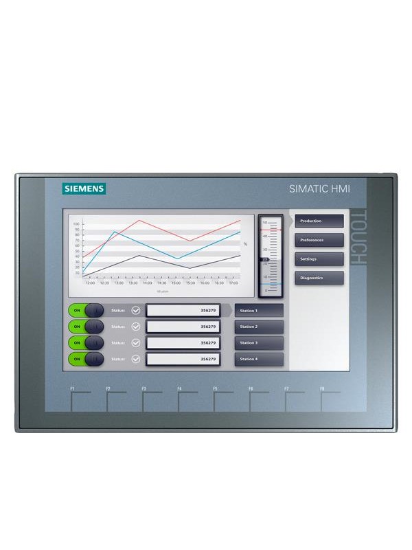 Siemens 6AV21232JB030AX0, 22,9 cm (9), 800 x 480 pixel, LCD, TFT, Modstandsdygtig, Sort