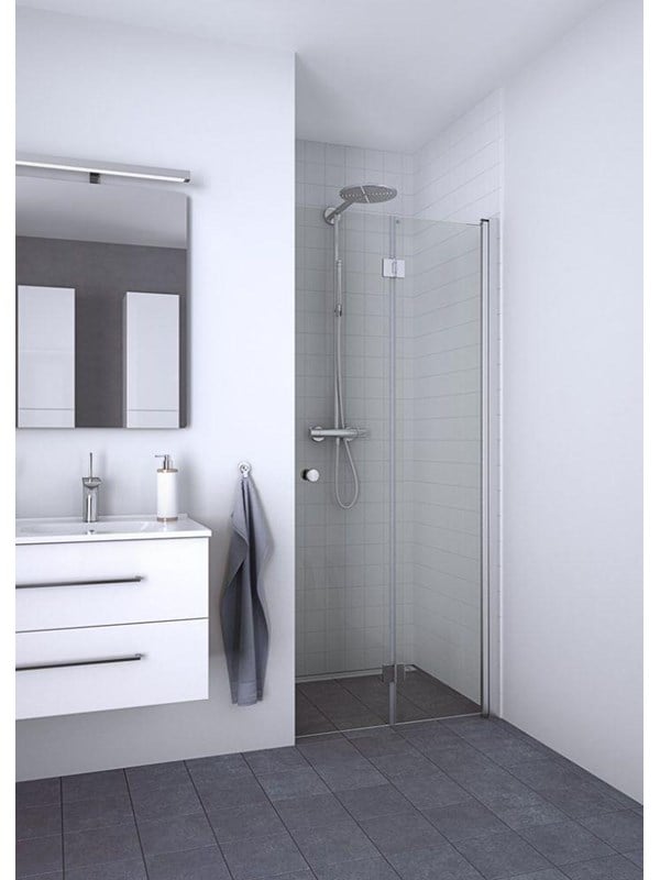 Dansani match b-foldedør 89-91 cm satin/klar - 1 låge