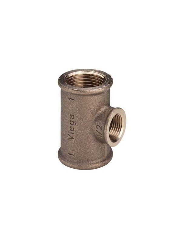 Viega T-stykke 3/4 x 1/2 x 3/4 rødgods
