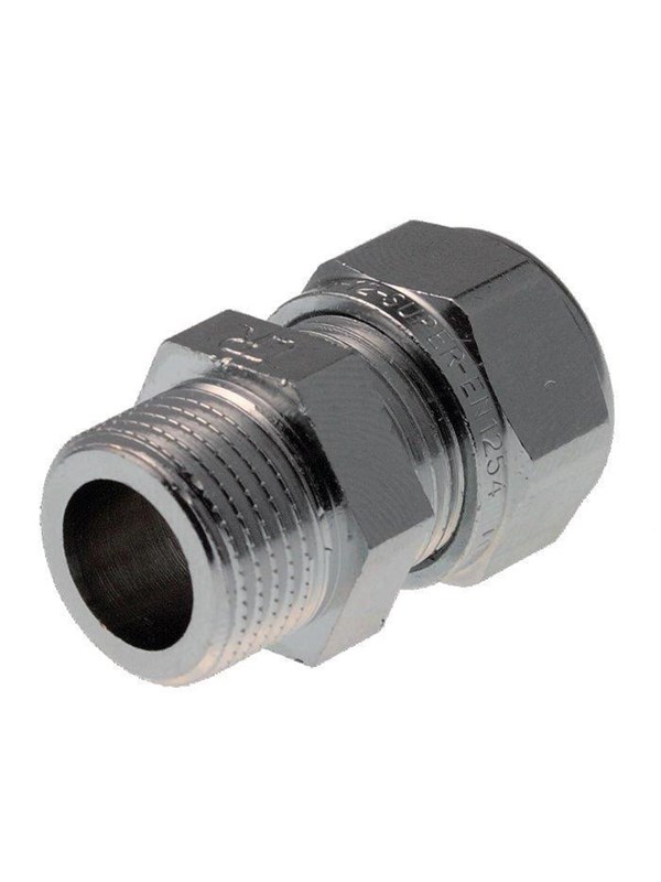 Vsh Kompression Overgangsnippel, Krom, 10 mm x 1/2"