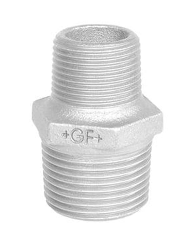 Galvaniseret brystnippel 1/2" x 3/8"