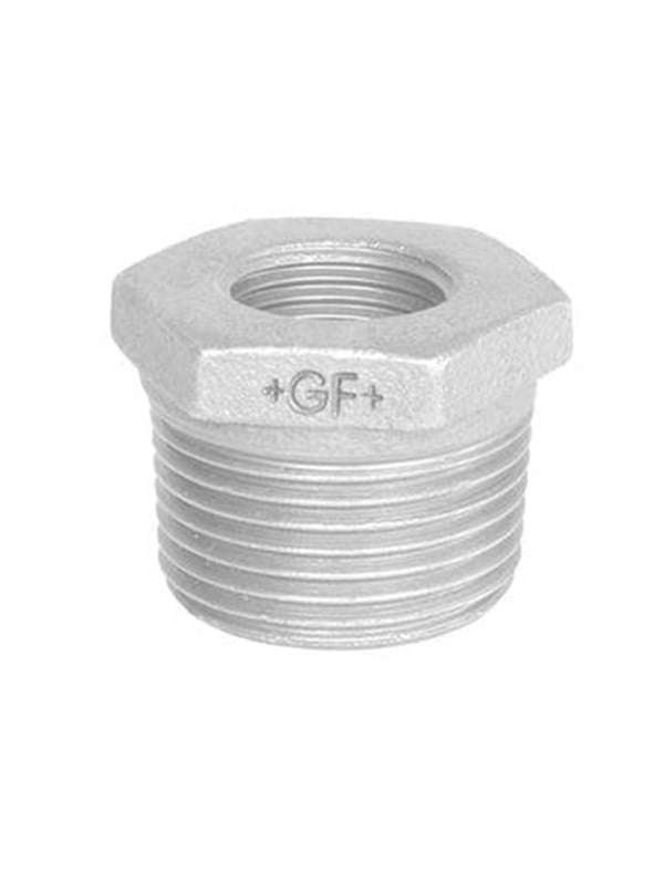 Galvaniseret nippelmuffe 1/2" x 1/8"