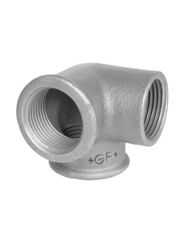 Sort vinkel med sideudløb 1/2"