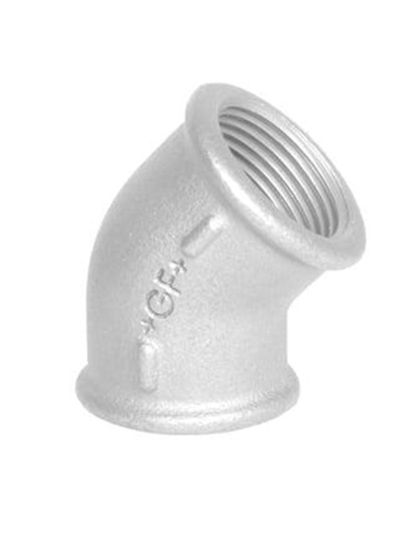 Galvaniseret vinkel, muffe/muffe 1/2" - 45°