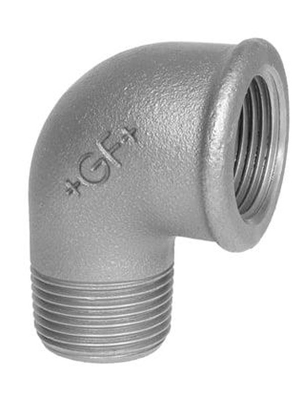 Sort vinkel, muffe/nippel 3/4" x 1/2" - 90°