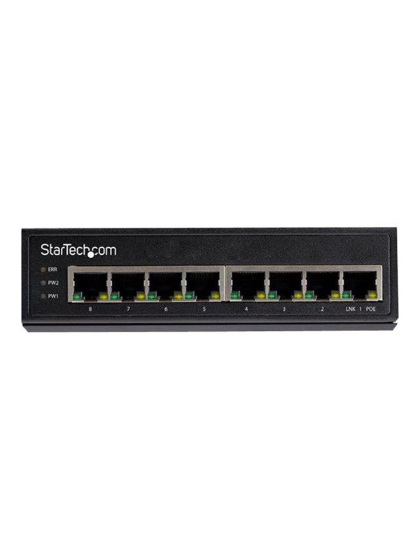 StarTech.com Industrial 8 Port Gigabit PoE Switch - 30W - Power Over Ethernet Switch - GbE PoE+ Unmanaged Switch