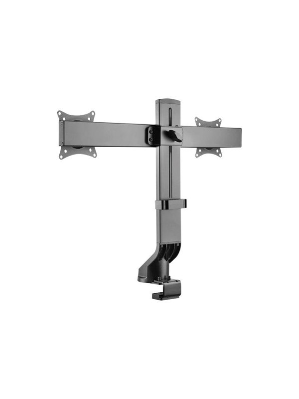Maclean MC-854 - Monteringssæt - for 2 LCD displays - metal - sort - skærmstørrelse: 17-27 - skrivebordsmonterbar
