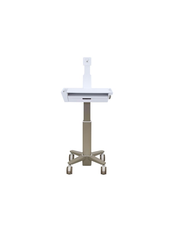 Ergotron CareFit Slim 2.0 - Vogn med hjul - til let brug - for All-In-One / LCD display - skuffe (1x1) - medicinsk - aluminium, højkvalitetsplastik, zinkbelagt stål - hvid, varm grå - skærmstørrelse: op til 27