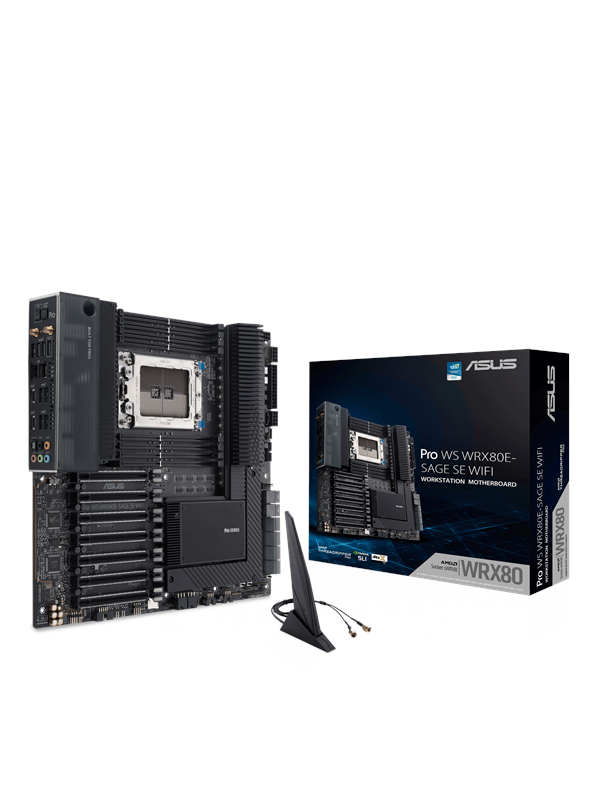 ASUS Pro WS WRX80E-SAGE SE WIFI Bundkort - AMD WRX80 - AMD sWRX8 - DDR4 RAM - Extended ATX