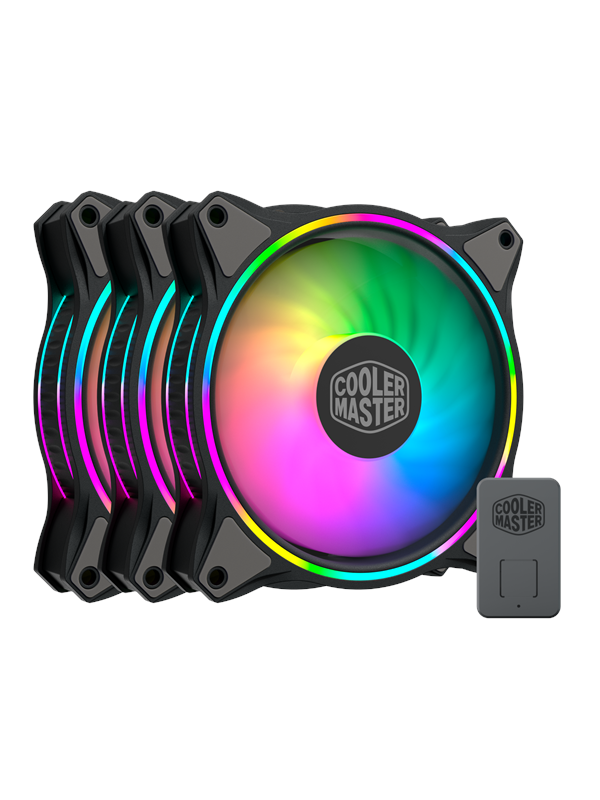 Cooler Master MasterFan MF120 HALO 3in1 - Kabinet køler - 120mm - Sort med RGB LED lys - 30 dBA