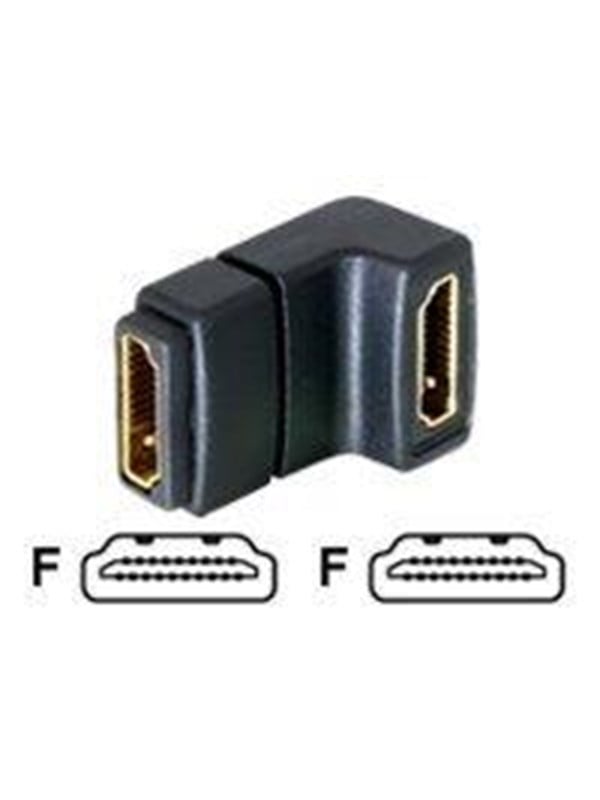 DeLOCK HDMI-adapter, 19-pin hun til hun, vinklet, guldpletteret
