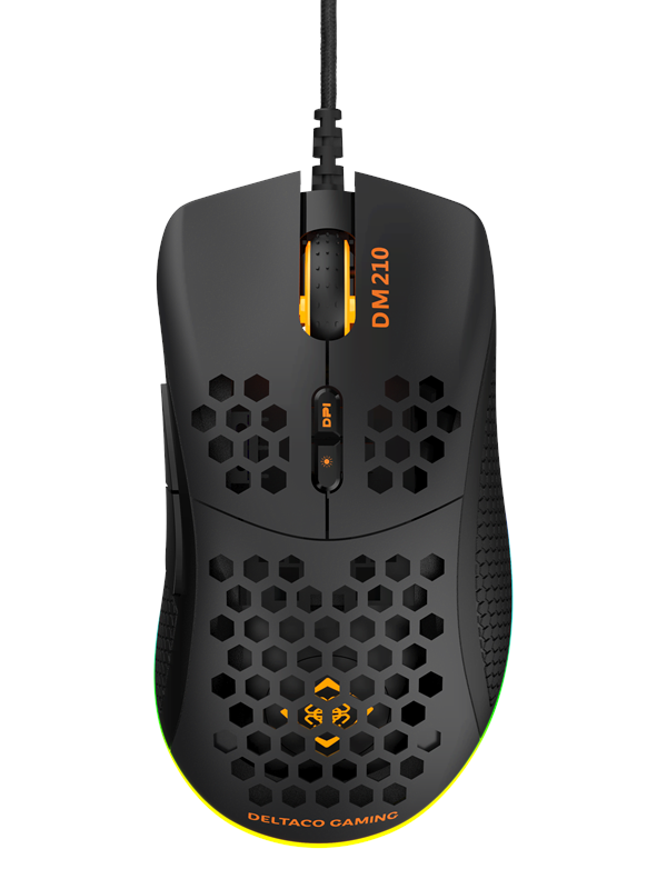 Deltaco GAMING DM210 Ultralight Wired - Gaming Mus - Optisk - 7 knapper - Sort