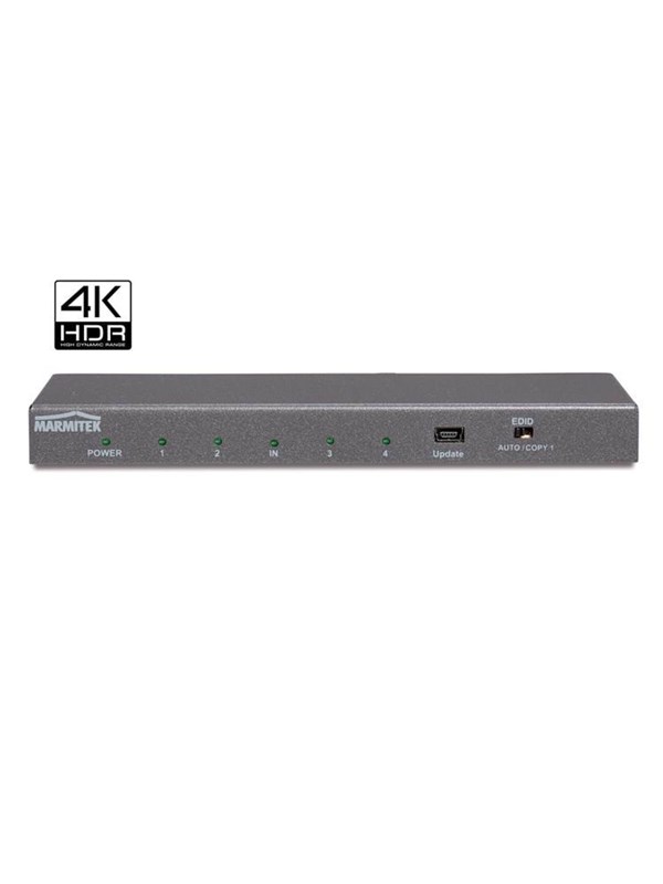 Marmitek HDMI splitter - 1 in / 4 out - 3D - 4K60 (4:4:4) - HDCP 2.2 - metal casing