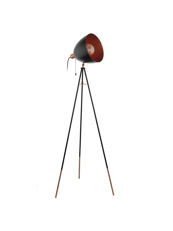EGLO CHESTER gulvlampe, sort/kobber