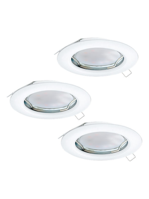 EGLO PENETO indbygningsspots, 3000K, Ø78 mm, 3-pak, hvid